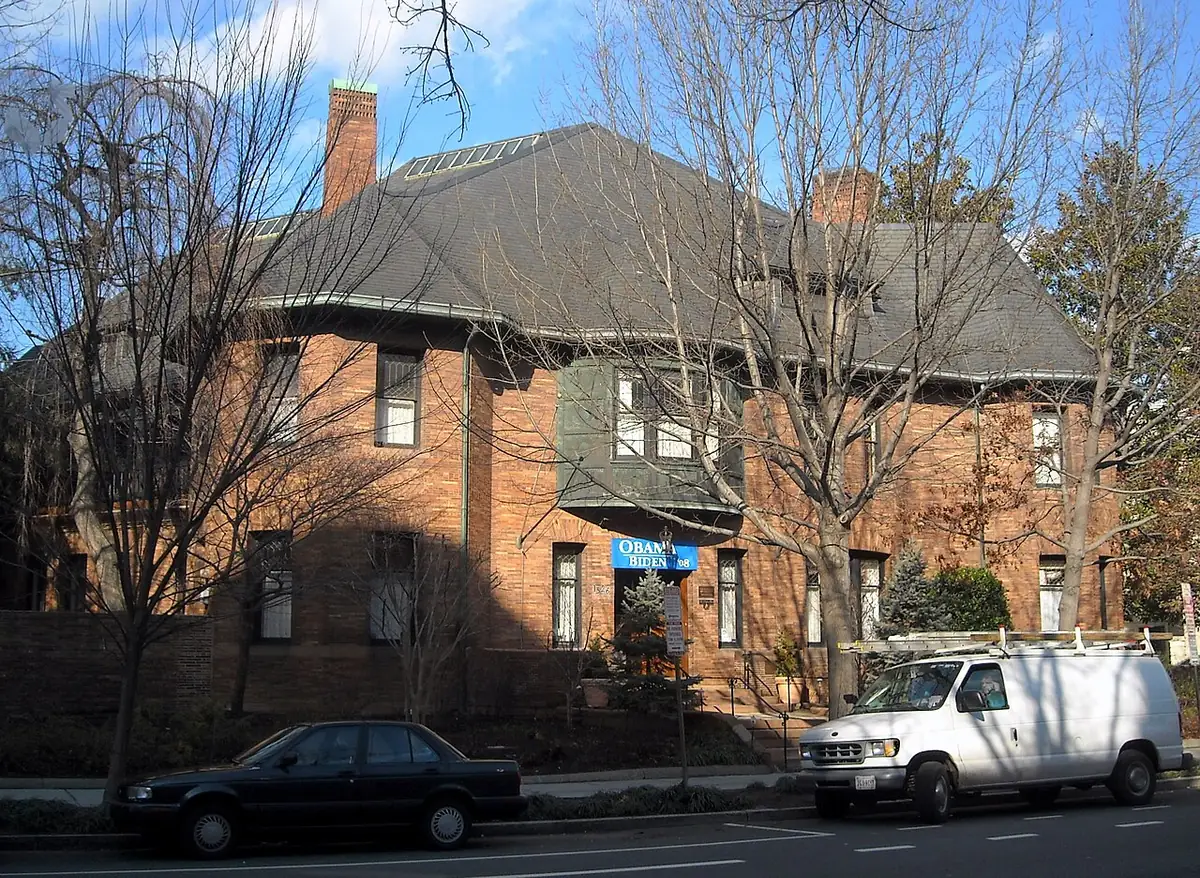 Brick and shingle-roofed Whittemore House on New Hampshire Avenue in Washington, DC